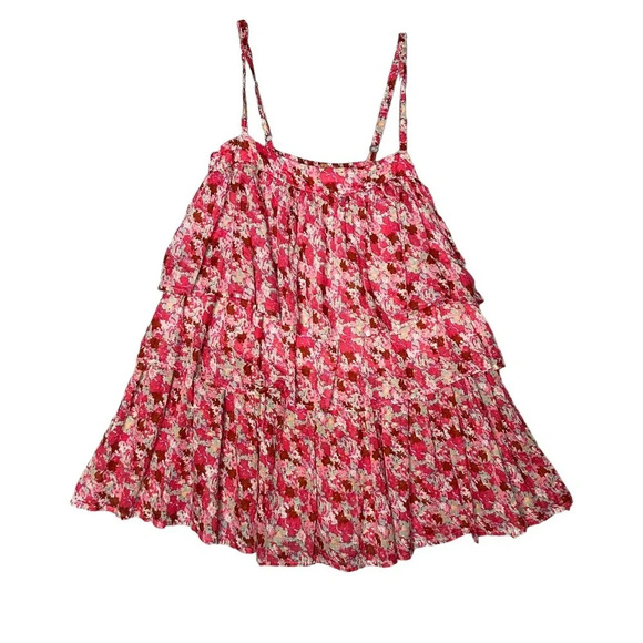 Free People Talia Tiered Tunic in Pink Combo. Sz: Small - Picture 4 of 15